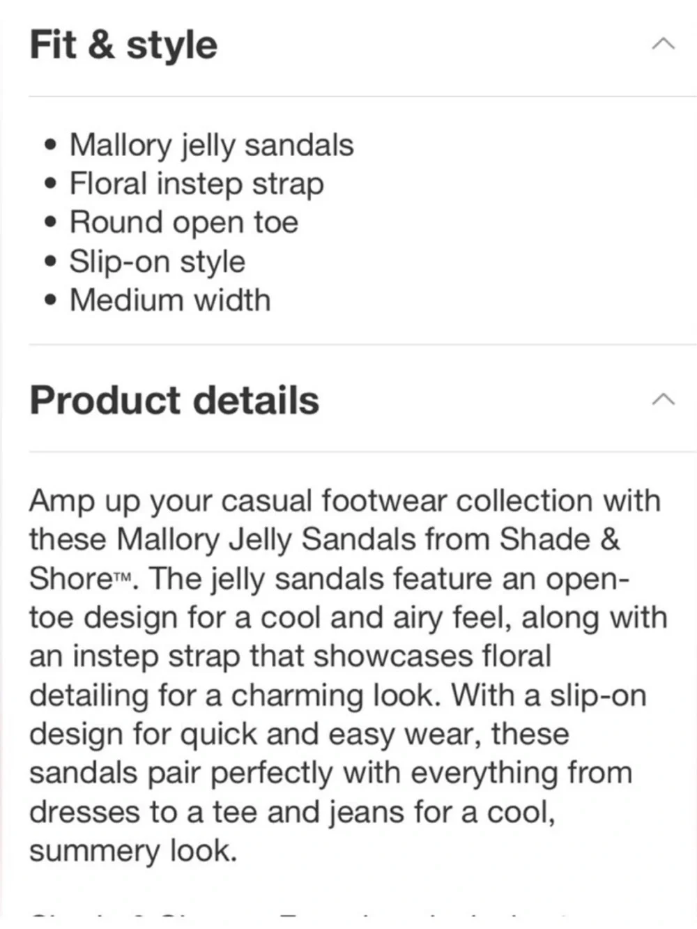 Shade & Shore Mallory Floral Jelly Slide Sandals White Women's Size 9